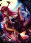  axsens cleavage cosplay dark_stalkers highschool_dxd leotard morrigan_aensland no_bra pantyhose rias_gremory wings 