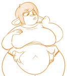  anthro belly belly_grab belly_overhang belly_squish big_belly bottomwear bovid breasts caprine clothing disembodied_hand female hand_on_breast hi_res lammy_lamb mammal midriff navel obese obese_female overweight overweight_female parappa_the_rapper sheep shirt sitting solo sony_corporation sony_interactive_entertainment squish superspoe thick_thighs topwear um_jammer_lammy video_games wide_hips 