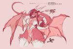  2018 anthro breasts claws digital_media_(artwork) dragon female horn jesonite membrane_(anatomy) membranous_wings red_body red_scales scales scalie smile solo western_dragon wings 