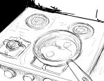  2021 comic cookware food frying_pan hi_res hladilnik kitchen_utensils monochrome not_furry stove tools zero_pictured 