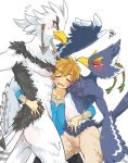  avian breath_of_the_wild feathers hi_res hug link male nintendo nude popemadara revali rito teba_(tloz) the_legend_of_zelda video_games 