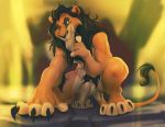  alexalaz anthro balls crouching disney felid genitals humanoid_genitalia humanoid_penis lion male mammal pantherine penis scar_(the_lion_king) solo the_lion_king 