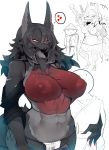  &lt;3 2020 abs anthro areola arm_around_waist big_breasts biped black_nose bottomwear breasts canid canine canis clothing colored_nails duo eyelashes faceless_human faceless_male female fur grey_body grey_fur hi_res human kemono kouseki0024 larger_female loincloth male mammal melee_weapon midriff muscular muscular_female nails navel nipple_outline puffy_areola red_eyes red_nails size_difference smaller_male smile solo_focus standing sword thought_bubble tight_clothing waist_grab weapon wolf 