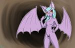  anthro barbie_doll_anatomy chiropteran edgarkingmaker eyes_in_darkness female hair mammal outline simple_background smile smiling_at_viewer solo teal_hair white_outline 