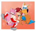 absurd_res all_fours amy_rose anal anal_fisting anal_masturbation anal_penetration anthro archie_comics autofisting blush breasts clothed clothing clothing_lift female female/female fisting genitals group hi_res lost_my_keys masturbation nipples penetration pussy rouge_the_bat sally_acorn simple_background sonic_the_hedgehog_(archie) sonic_the_hedgehog_(comics) sonic_the_hedgehog_(series) tinydevilhorns 