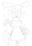  &lt;3 2020 antennae_(anatomy) anthro arthropod arthropod_abdomen bee big_breasts big_hands breasts cleavage clothed clothing digital_media_(artwork) dress female fluffy fur hair hi_res hymenopteran insect looking_at_viewer monochrome non-mammal_breasts proxicute solo thick_thighs tight_clothing tongue tongue_out 