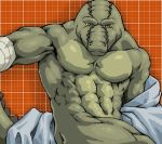  2007 anthro clothing green_body kemono low_res male muscular muscular_male scalie shirt solo topwear undressing unknown_artist 