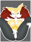 absurd_res anthro azucana band-aid bandage big_breasts braixen breasts female fur hi_res looking_at_viewer nintendo nipples one_eye_closed pok&eacute;mon pok&eacute;mon_(species) solo spread_legs spreading video_games white_body white_fur wink 