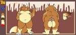  absurd_res anthro balls big_butt butt cinnamon_bun food genitals hi_res kobold male model_sheet nipples overweight penis reptile scalie solo thekoboldsummoner 