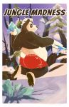  2021 absurd_res anthro belly black_body black_fur black_nose burrnie butt fur giant_panda hi_res ice male mammal outside overweight overweight_male snow solo ursid white_body white_fur 