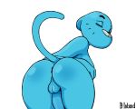  2020 5:4 anthro anus b-intend balls blue_body blue_fur breasts butt butt_shot cartoon_network crossgender digital_media_(artwork) domestic_cat eyes_closed felid feline felis ftg_crossgender fti_crossgender fur genitals gynomorph hands_on_hips intersex mammal nicole_watterson nude penis simple_background solo the_amazing_world_of_gumball white_background 