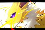 animal_focus closed_mouth commentary_request electricity from_side gen_1_pokemon highres iogi_(iogi_k) jolteon jpeg_artifacts letterboxed light_particles no_humans pokemon pokemon_(creature) purple_eyes simple_background solo textless upper_body white_background 