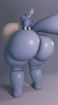 9:16 anthro big_breasts big_butt blue_body breasts butt claws darkdraketom female grey_background hand_on_butt hi_res horn huge_butt looking_at_viewer nidoqueen nintendo pok&eacute;mon pok&eacute;mon_(species) simple_background slightly_chubby solo thick_thighs video_games 