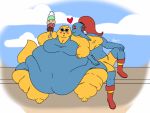  &lt;3 4:3 alphys anthro anthro_on_anthro athletic athletic_female batspid2 belly belly_overhang big_belly big_breasts big_pupils blue_body blue_scales blush blush_stickers boots breasts buckteeth chubby_cheeks cleavage clothed clothing cloudscape dessert dewlap_(anatomy) double_chin english_text eyes_closed eyewear fangs female female/female fin fish flabby_arms food footwear front_view glasses hair hand_on_leg hand_on_thigh head_fin holding_food holding_object huge_breasts huge_hips huge_thighs hyper hyper_hips ice_cream ice_cream_cone kissing_cheek larger_anthro larger_female leaning_over lizard love_handles marine midriff morbidly_obese morbidly_obese_anthro morbidly_obese_female navel navel_outline non-mammal_breasts obese obese_anthro obese_female one-piece_swimsuit outside overweight overweight_anthro overweight_female ponytail pupils red_hair reptile romantic_couple scales scalie signature sitting size_difference sky smaller_anthro smaller_female swimwear teeth text thick_tail thick_thighs tied_hair two-piece_swimsuit undertale undyne video_games wide_eyed wide_hips yellow_body yellow_scales 
