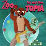  1:1 absurd_res anthro canid canine cover_art disney english_text fox frank_zappa hi_res male male/male mammal nick_wilde savagepony_(artist) solo text zootopia 