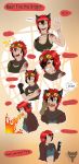  absurd_res english_text female fire fire_(kyokj) greeting hi_res humanoid kyokj not_furry original_character_do_not_steal presentation solo stickers text 