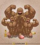  2020 abs anthro anthrofied biceps big_penis black_eyes black_hair body_oil bottle brown_background brown_body brown_skin buried buried_penis dugtrio erection facial_hair flexing genitals glistening glistening_body glistening_eyes group hair hi_res hole_(pit) humanoid humanoid_genitalia humanoid_penis lovkuma male male/male moisturizer muscular muscular_male mustache nintendo oil oiled penis penis_size_difference pink_nose pok&eacute;mon pok&eacute;mon_(species) pok&eacute;morph rock signature simple_background smooth_skin text triceps vein veiny_penis video_games 
