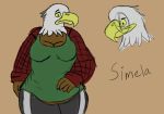  absurd_res accipitrid accipitriform anthro avian bird chubby_female clothed clothing eagle female flannel hi_res nauiho shirt simela slightly_chubby solo sweatpants tank_top topwear 
