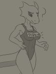  ? anthro argonian bethesda_softworks breasts clothed clothing female kascz monochrome non-mammal_breasts oblivion one-piece_swimsuit prequel quill-weave reptile scalie solo swimwear the_elder_scrolls video_games webcomic 