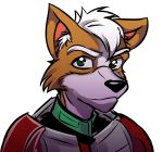 anthro canid canine clothing fox fox_mccloud fur green_eyes hi_res male mammal mikeorion nintendo simple_background solo star_fox video_games 