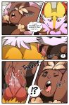  anthro bodily_fluids braixen comic comic_page drooling duo erection female female_penetrated genital_fluids genitals hi_res keluturtle kingbriarturtle lopunny male male/female male_penetrating male_penetrating_female nintendo open_mouth penetration penis pok&eacute;mon pok&eacute;mon_(species) pussy pussy_juice pussy_juice_on_penis saliva sex simple_background sweat tongue video_games 