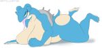  absurd_res anthro belly big_breasts big_butt breasts butt eyelashes feet female hi_res lapras laying_on_floor marine nintendo pok&eacute;mon pok&eacute;mon_(species) reptilligator shell solo thick_thighs toe_curl toes tongue video_games 