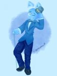 blue_body classy clothed clothing hat headgear headwear hi_res humanoid just_shapes_and_beats male sad_cube smrtka769 video_games 