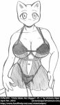 2010 anthro big_breasts breasts felid feline female hand_on_leg hand_on_thigh huge_breasts legendary_pok&eacute;mon mammal mew monochrome navel nintendo pok&eacute;mon pok&eacute;mon_(species) simple_background solo thick_thighs victoria_viper video_games wide_hips 