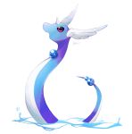  absurdres commentary_request dragonair from_side gen_1_pokemon highres kisa_(kisa-kisa5900) looking_up no_humans pink_eyes pokemon pokemon_(creature) signature solo water water_drop 