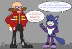  absurd_res bandanna blue_body blue_fur bottomwear clothing darknetic digital_media_(artwork) dr._eggman duo english_text eyewear facial_hair fluffy footwear fur glasses gloves handwear hi_res human kagen_the_wolf kerchief male mammal meme mustache open_mouth pants sanic shoes simple_background sonic_the_hedgehog_(series) teeth text tongue white_body white_fur yellow_eyes 