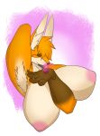  absurd_res anthro armpit_hair big_breasts body_hair breasts canid canine ear_tuft eyes_closed female fox fur hi_res huge_breasts inverted_nipples mammal multicolored_body multicolored_fur nipples orange_body orange_fur puffy_nipples ranara simple_background smaller_version_at_source smile smoke sniffing solo sukarabe_ren tuft two_tone_body two_tone_fur white_body white_fur 