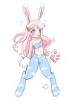  &lt;3 2019 animal_humanoid balloon blue_body blue_fur blush breasts bubble carrot clothed clothing digital_media_(artwork) female food fur gloves green_eyes hair handwear hi_res humanoid lagomorph lagomorph_humanoid leporid leporid_humanoid mammal mammal_humanoid multicolored_body multicolored_fur open_mouth paws plant rabbit_humanoid simple_background small_breasts smile solo usawa_fuwakaru vegetable white_background white_body white_fur zeusko 
