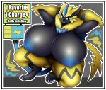 anthro areola big_breasts breasts english_text female genitals hi_res huge_breasts hyper hyper_breasts legendary_pok&eacute;mon nintendo nipples nsfwtofu nude pok&eacute;mon pok&eacute;mon_(species) pose pussy solo text video_games zeraora 