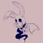  2020 ambiguous_gender animatronic anthro blue_eyes bodily_fluids bow_tie dripping drooling five_nights_at_freddy&#039;s freckles into_the_pit lagomorph leporid long_ears long_tongue machine mammal rabbit robot saliva sharp_teeth sketch skkortysoup solo spring_bonnie_(fnaf) tears teeth tongue video_games 