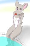  2015 2:3 anthro breasts clothing davidsanchan eyeshadow feet_in_water female g-string geronimo_stilton_(series) high-angle_view looking_at_viewer makeup mammal mouse murid murine pink_eyes pool_(disambiguation) pubes red_nose rodent solo thea_stilton underwear 