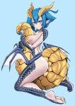  horns monster_girl monster_musume_no_oisha-san naked nipples pointy_ears skadi_dragenfelt tail virusotaku wings 