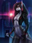  2021 5_fingers amur anthro black_hair black_nose breasts canid canine digital_media_(artwork) eyebrows eyelashes female fingers fox hair hi_res keira_(baxwolf75) mammal small_breasts solo standing 