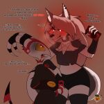  1:1 absurd_res angry anthro blitzo_(vivzmind) blush bodily_fluids canid canid_demon canine canis demon dialogues domestic_dog duo english_text female grishnax hellhound helluva_boss hi_res imminent_incest imminent_rape imp in_heat loona_(vivzmind) male male/female mammal profanity red_eyes scared size_difference sweat text wide_hips 