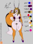  anthro areola big_areola canid canine english_text eyewear facing_viewer female flexing fox foxelyn_tyson furlyfe_redux genitals glasses hammer_and_sickle hi_res huge_areola juggalo mammal model_sheet muscular muscular_anthro muscular_female nipple_piercing nipples nude painted_claws piercing pince-nez platform_footwear pubes pussy smile smirk solo tattoo text thick_thighs 