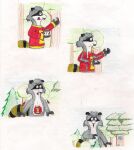  anthro bert_raccoon brubadger growth hi_res macro male mammal procyonid raccoon solo the_raccoons 