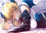  aqua_eyes blonde_hair fumihiko_(fu_mihi_ko) hololive long_hair pointed_ears tail yuzuki_choco 