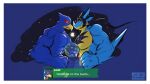  arexu arexualex avian bird blue_body border clothed clothing dragon duo falco_lombardi fist_bump gesture giga hi_res macro male nintendo planet space star_fox text topless video_games white_border 