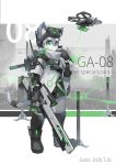  2020 absurd_res anthro armor boots canid canine canis clothed clothing drone footwear fur futuristic gabafw gloves green_eyes grey_body grey_fur gun handwear headgear hi_res high_tech_armor holding_gun holding_object holding_weapon kemono machine male mammal ranged_weapon rifle solo weapon wolf young 