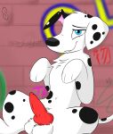  101_dalmatian_street 101_dalmatians animal_genitalia animal_penis balls bedroom_eyes black_body black_fur black_markings canid canine canine_penis canis dalmatian disney domestic_dog dylan_(101_dalmatians) feral floppy_ears fur genitals hi_res knot looking_at_viewer male mammal markings multicolored_body multicolored_fur narrowed_eyes penis seductive smile smiling_at_viewer solo spots vixeyhuskybutt_(artist) white_body white_fur 