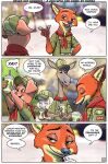  ... 2021 anthro blurred_background borba bovid canid canine caprine comic cup dialogue disney domestic_pig drinking english_text fox fur group holding_cup holding_object male mammal nick_wilde open_mouth open_smile orange_body orange_fur pawpads red_fox sheep smile speech_bubble straw suid suina sus_(pig) text zootopia 