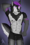  absurd_res anthro boxers_(clothing) canid canine canis character_request clothing digital_media_(artwork) flexing fur garth_kingson(james_riker) hair hi_res looking_at_viewer lubanart male mammal nipples simple_background solo underwear wolf 