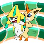  1-upclock 2016 2_toes 3_toes anal anal_penetration anthro arm_pull big_ears blue_eyes butt digital_media_(artwork) duo feet female female_penetrated from_behind_position fur genitals green_eyes hi_res jirachi legendary_pok&eacute;mon male male/female male_penetrating male_penetrating_female mammal nintendo one_eye_closed open_mouth penetration pok&eacute;mon pok&eacute;mon_(species) prison_guard_position pussy sex smile softestpuffss teeth toes victini video_games white_body 