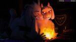  16:9 3d_(artwork) asriel_dreemurr asriel_dreemurr_(god_form) bed bedroom bovid caprine digital_media_(artwork) duo eye_contact female fire furniture goat hi_res hug incest_(lore) looking_at_another male male/female mammal mature_female monster mother mother_and_child mother_and_son parent parent_and_child romantic_ambiance romantic_couple son source_filmmaker toriel undertale video_games widescreen yamimarik1994 