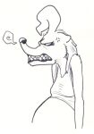  2008 angry anthro black_and_white breasts breath cari_williams clothed clothing coati crop_top cross-popping_vein female fur hair huff mammal medium_breasts monochrome pregnant procyonid ritts shirt sketch snarling solo teeth topwear vein 