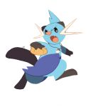  2014 absurd_res ambiguous_gender angry blue_body dewott hi_res holding_object jewelry necklace nintendo open_mouth pok&eacute;mon pok&eacute;mon_(species) salanchu signature simple_background solo video_games 
